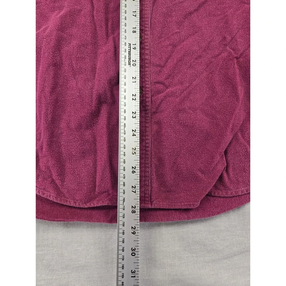 Eddie Bauer Bainbridge Flannel Shirt Mens Large Burgundy Purple Cotton Button Up